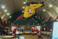 balloon santa flies in