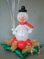 balloon snowman centrepiece