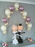 balloon arch bride and groom babies